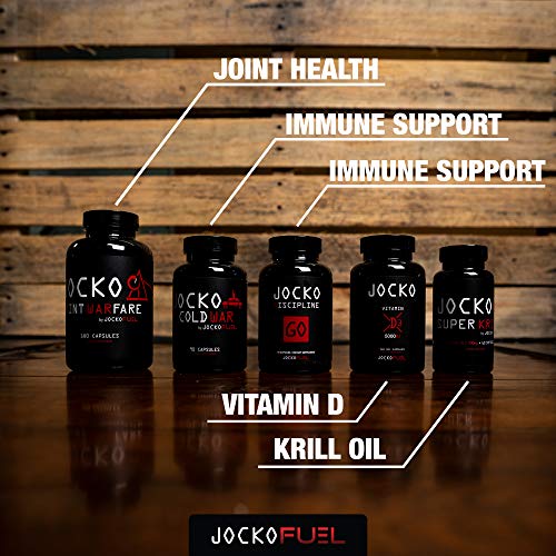 Jocko Fuel Antarctic Krill Oil Omega 3 Fatty Acid Supplements DHA & EPA - 500mg Softgels - Supports Joints, Mobility & Mental Function (60 Softgels)