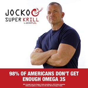 Jocko Fuel Antarctic Krill Oil Omega 3 Fatty Acid Supplements DHA & EPA - 500mg Softgels - Supports Joints, Mobility & Mental Function (60 Softgels)