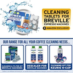 Breville Espresso Machine Cleaning Tablets x 10 | Breville Cleaning Tablets For Espresso Machine | Espresso Machine Cleaner Clean Internal Parts, Portafilter, Inaccessible Areas | Improve Coffee Taste