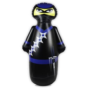 inflatable dudes ninja (nobi) 47 inches -kids punching bag | already filled with sand| bop bag | inflatable toy | boxing – premium vinyl- | bounce-back action! | indoor outdoor -play therapy