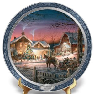 the bradford exchange terry redlin 120th anniversary collector plate: trimming the tree