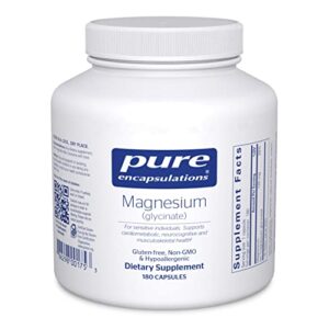 pure encapsulations magnesium (glycinate) | supplement to support stress relief, sleep, heart health, nerves, muscles, and metabolism* | 180 capsules