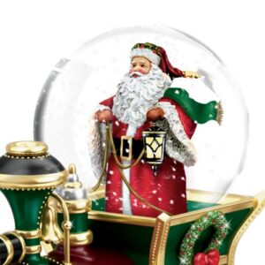 Thomas Kinkade Santa Claus Is Comin' To Town Musical Snowglobe Train Car by The Bradford Exchange
