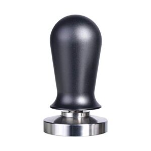 53mm calibrated espresso tamper, matow calibrated coffee tamper with spring loaded anodized aluminum handle stainless steel flat base, professional espresso hand tamper(aluminum handle, 53mm tamper)