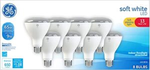 ge led br30 indoor floodlight bulb (8 pack) – energy star certified, soft white, 10w