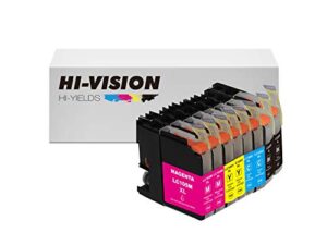 hi-vision hi-yields ® compatible super high yield lc107xxl/lc105 xxl ink cartridge replacement (2 black 2 cyan 2 yellow 2 magenta 8pack) for mfc-j4310dw j4410dw j4510dw j4610dw j4710dw