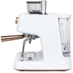 Café Bellissimo Semi Automatic Espresso Machine + Milk Frother | WiFi Connected, Smart Home Kitchen Essentials | Built-In Bean Grinder, 15-Bar Pump & 95-Ounce Water Reservoir | Matte White