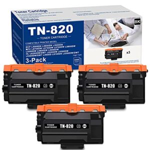 neoa (3 pk,black) tn820 tn-820 high yield compatible toner cartridge replacement for brother dcp l5600dn l5500dn l5650dn mfc l5700dw l6800dw l5800dw l5900dw l6750dw l6900dw printer (na tn820-3pk)