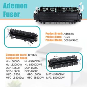 D005WR001 Fuser Compatible with Brother HL-L5000D L5100DN L5200DW L5200DWT DCP-L5500 DCP-L5600 L5650 L6600 MFC-L5500 MFC-L5600 L5700DW L5800DW 5850DW L5900DW，D005WR001 Replacement Fuser Fixing Unit