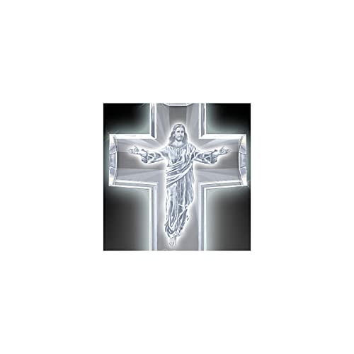 The Bradford Exchange His Heavenly Grace Illuminated Glass Cross with Mirrored Base