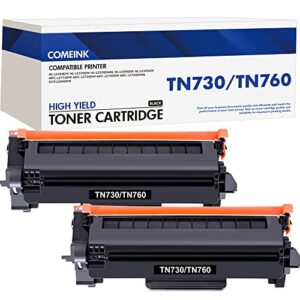 TN730 TN-730 Black Toner Cartridge: 2 Pack High Yield Compatible TN 730 TN730 Toner Cartridge Replacement for Brother MFC-L2710DW HL-L2395DW DCP-L2550DW HL-L2350DW MFC-L2750DW HL-L2395DW