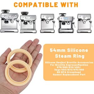 54mm Silicone Steam Ring, 2Pack Grouphead Gasket Replacement Part for Breville Espresso Machine 878/870/860/840/810/500/450/ Sage 500/870/875/880/810/878