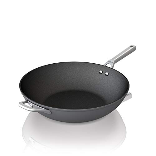 Ninja C30928 Foodi NeverStick Premium 11-Inch Wok, Hard-Anodized, Nonstick, Durable & Oven Safe to 500°F, Slate Grey