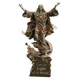 the bradford exchange light of the world religious illuminated cold-cast bronze jesus sculpture