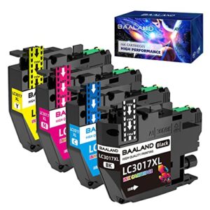 baaland lc3017 ink cartridges replacement for brother lc3017 3017 lc3019 3019 ink work for brother inkjet printers mfc-j5330dw mfc-j6530dw, mfc-j6730dw mfc-j6930dw(bk/c/m/y 4-pack)