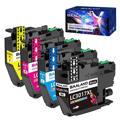 BAALAND LC3017 Ink Cartridges Replacement for Brother LC3017 3017 LC3019 3019 Ink Work for Brother Inkjet Printers MFC-J5330DW MFC-J6530DW, MFC-J6730DW MFC-J6930DW(BK/C/M/Y 4-Pack)