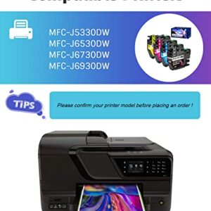 BAALAND LC3017 Ink Cartridges Replacement for Brother LC3017 3017 LC3019 3019 Ink Work for Brother Inkjet Printers MFC-J5330DW MFC-J6530DW, MFC-J6730DW MFC-J6930DW(BK/C/M/Y 4-Pack)