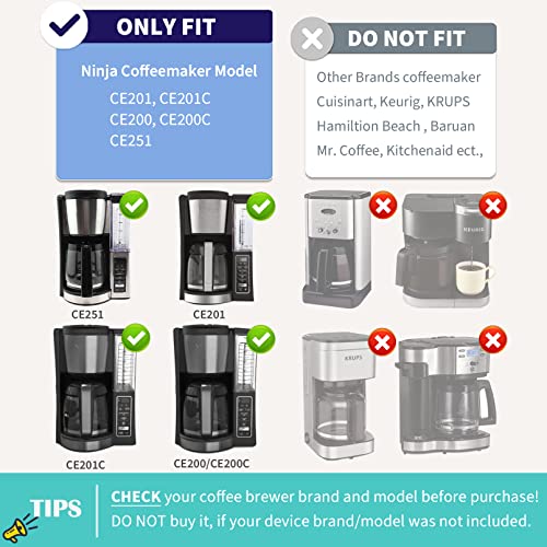 SendExtra 12-Cup Replacement Glass Carafe Pot Compatible with Ninja Coffee Brewer Maker Models CE251 CE201 CE201C CE200 CE200C Model# XGLSLID200