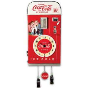 the bradford exchange wall decor: coca-cola time for refreshment vending machine wall clock