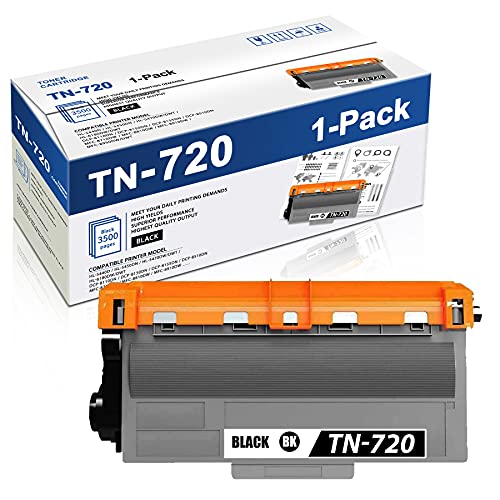 MaxColor TN720 1 Pack Black,Compatible TN720 Toner Cartridge Replacement for Brother hl5440D 5450DN 5470DWDWT DCP8110DN 8150DN 8155DN MFC8710DW 8810DW Printer Toner Cartridge