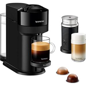 Nespresso BNV550GLB Vertuo Next Espresso Machine with Aeroccino by Breville, Gloss Black