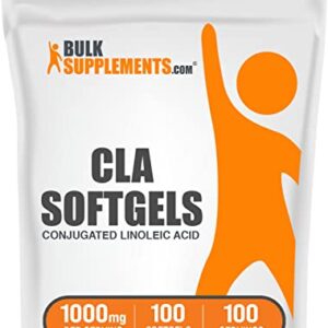 BULKSUPPLEMENTS.COM CLA Softgels (Conjugated Linoleic Acid) - CLA Supplements for Energy, 1000mg of CLA from Safflower Oil - 1 Softgel per Serving - 100-Day Supply (100 Softgels)