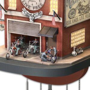 The Bradford Exchange Cuckoo Clock: Freedom Choppers Motorcycle Garage Cuckoo Clock