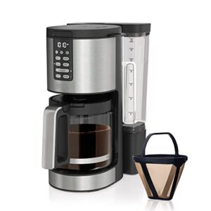 ninja dcm201 14 cup , programmable coffee maker xl pro with permanent filter, 2 brew styles classic & rich, 4 programs small batch, delay brew, freshness timer & keep warm, stainless steel