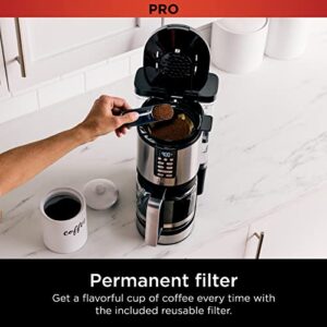 Ninja DCM201 14 Cup , Programmable Coffee Maker XL Pro with Permanent Filter, 2 Brew Styles Classic & Rich, 4 Programs Small Batch, Delay Brew, Freshness Timer & Keep Warm, Stainless Steel