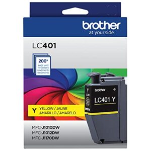 brother genuine lc401y standard-yield yellow ink cartridge