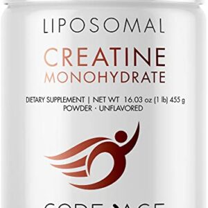 Codeage Liposomal Creatine Monohydrate Powder Supplement, Pure Creatine 5000mg 3-Month Supply, Unflavored Creatine, Micronized Creatine Powder, Creatinine Sports Muscles, Keto-Friendly - 90 Servings