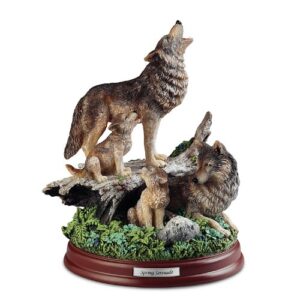 the bradford exchange spring serenade wolf pack handcrafted wolf family sculpture