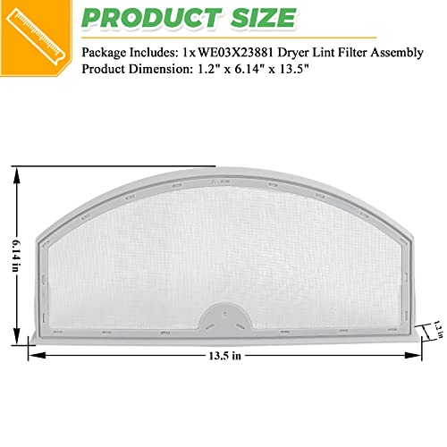 WE03X23881 Dryer Lint Filter Assembly by Techecook - Replacement for GE Hotpoint Dryer 4476390, AP6031713, PS11763056, EAP11763056
