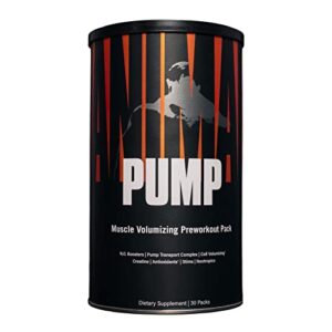 animal pump – preworkout – vein popping pumps – energy and focus – creatine – nitric oxide – easy to remove stimulant pill for anytime workouts – 30 packs