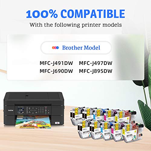 Topkolor Compatible Ink Cartridges Replacement for LC3013 LC3011 LC 3013 3011 LC-3013 LC-3011 High Yield for MFC-J491DW MFC-J895DW MFC-J690DW MFC-J497DW Printer, 8 Pack… (10pack)