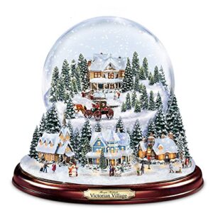 thomas kinkade victorian village illuminated musical snow globe by the bradford exchange