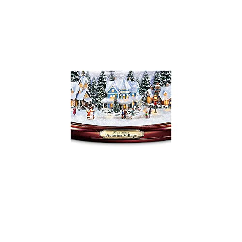 Thomas Kinkade Victorian Village Illuminated Musical Snow Globe by The Bradford Exchange