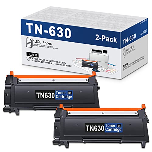 LOVPAIN Compatible TN-630 TN630 Toner Cartridge 2-Pack Replacement for Brother TN630 Toner Cartridge HL-L2340DW L2360DW L2380DW MFC-L2700DW L2705DW L2707DW DCP-L2520DW L2540DW Series Printer