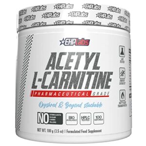 ehplabs acetyl l-carnitine – supports natural energy production, aids metabolism, assists in healthy brain function, supports heart health, non-gmo, vegan, gluten free – 100 serves