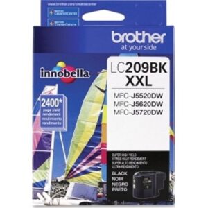 brother lc-209 oem black extra high yield cartridge part # lc209bk, brother mfc-j5520/ j5620/ j5720 printers