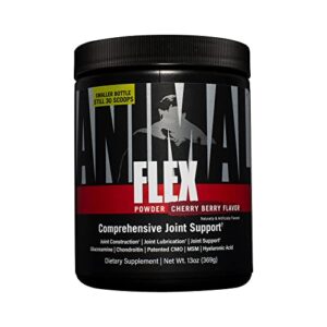animal flex powder – all-in-one complete joint support supplement – contains collagen, turmeric root, curcumin, glucosamine & chondroitin – helps repair and restore joints – cherry flavor, 30 scoops
