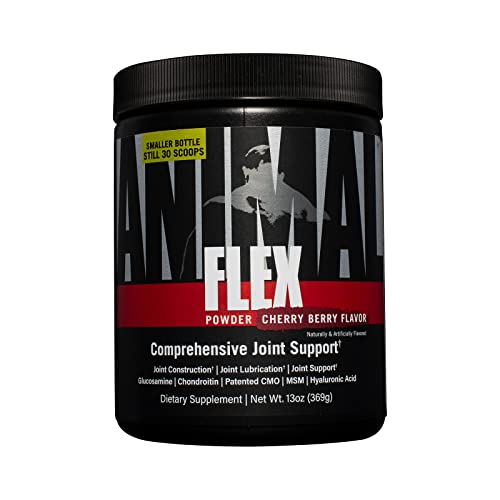 Animal Flex Powder – All-in-one Complete Joint Support Supplement – Contains Collagen, Turmeric Root, Curcumin, Glucosamine & Chondroitin – Helps Repair and Restore Joints – Cherry Flavor, 30 Scoops