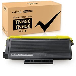 v4ink 1-pack compatible toner cartridge replacement for brother tn580 tn620 tn650 high-yield work with hl-5240 hl-5250 hl-5340 hl-5370 mfc-8460 mfc-8480 mfc-8680 mfc-8690 mfc-8860 mfc-8890 series