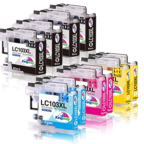 Kingway Compatible Ink Cartridge Replacement for LC-103XL LC103XL LC101 101XL for Brother MFC J870DW J450DW J470DW J650DW J4410DW J4510DW J4710DW J6720DW (10pack, 4BK, 2Y, 2M, 2C)