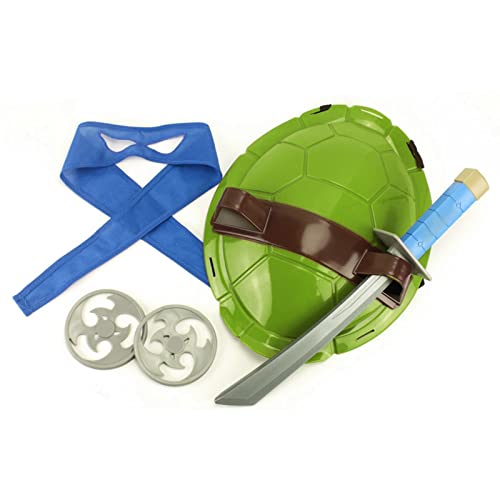 Lgtvmu Tortoise Shell, Superhero Cosplay Costume, Ninja costumes Weapon Set, Kids Halloween, Birthday Gift… (Light Green)