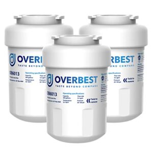 overbest mwf water filter, replacement for ge® mwf refrigerator water filter and ge® smartwater mwfp, mwfa, gwf, hdx fmg-1, wfc1201, gse25gshecss, kenmore 9991, rwf1060, 197d6321p006, 3 filters