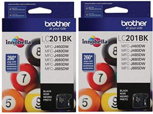 brother lc201bk – black – original – ink cartridge -lc201bks-(2 pack)