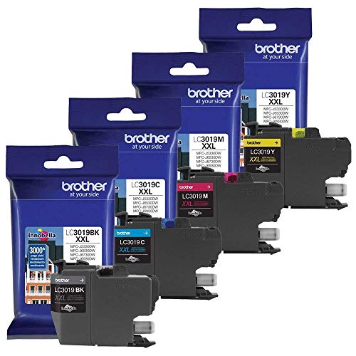 Brother Genuine MFC-J5330DW Super High Yield (BK/C/M/Y) Color Ink 4-Pack. (Includes 1 of Each LC3019BK,LC3019C,LC3019M,LC3019Y)