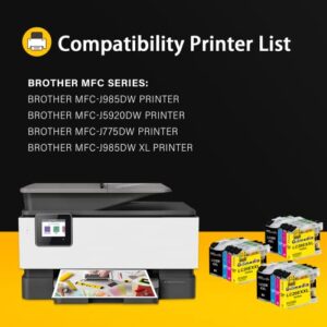 Compatible LC20E Ink Cartridge Replacement for Brother LC20E XXL LC20EXXL Work with Brother MFC-J985DW MFC-J5920DW MFC-J775DW MFC-J985DW XL MFC-J775DW XL Printer (3BK/3C/3M/3Y) 12-Pack