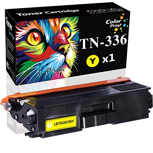 (1-Pack, Yellow) ColorPrint Compatible TN336 Yellow Toner Cartridge Replacement for Brother TN336 TN-336 TN-336Y TN336Y Work with MFC-L8850CDW HL-L8350CDW HL-L8350CDWT MFC-L8600CDW HL-L8250CDN Printer